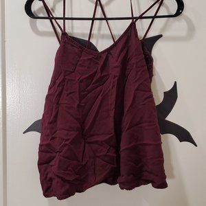 No Boundaries Medium Maroon Strappy Tank Top